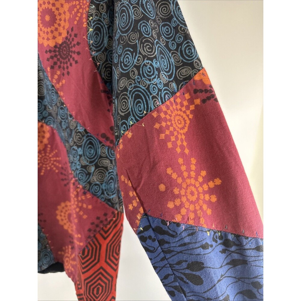 Cotton Patchwork Full Zip Jacket Collared Fleece … - image 5